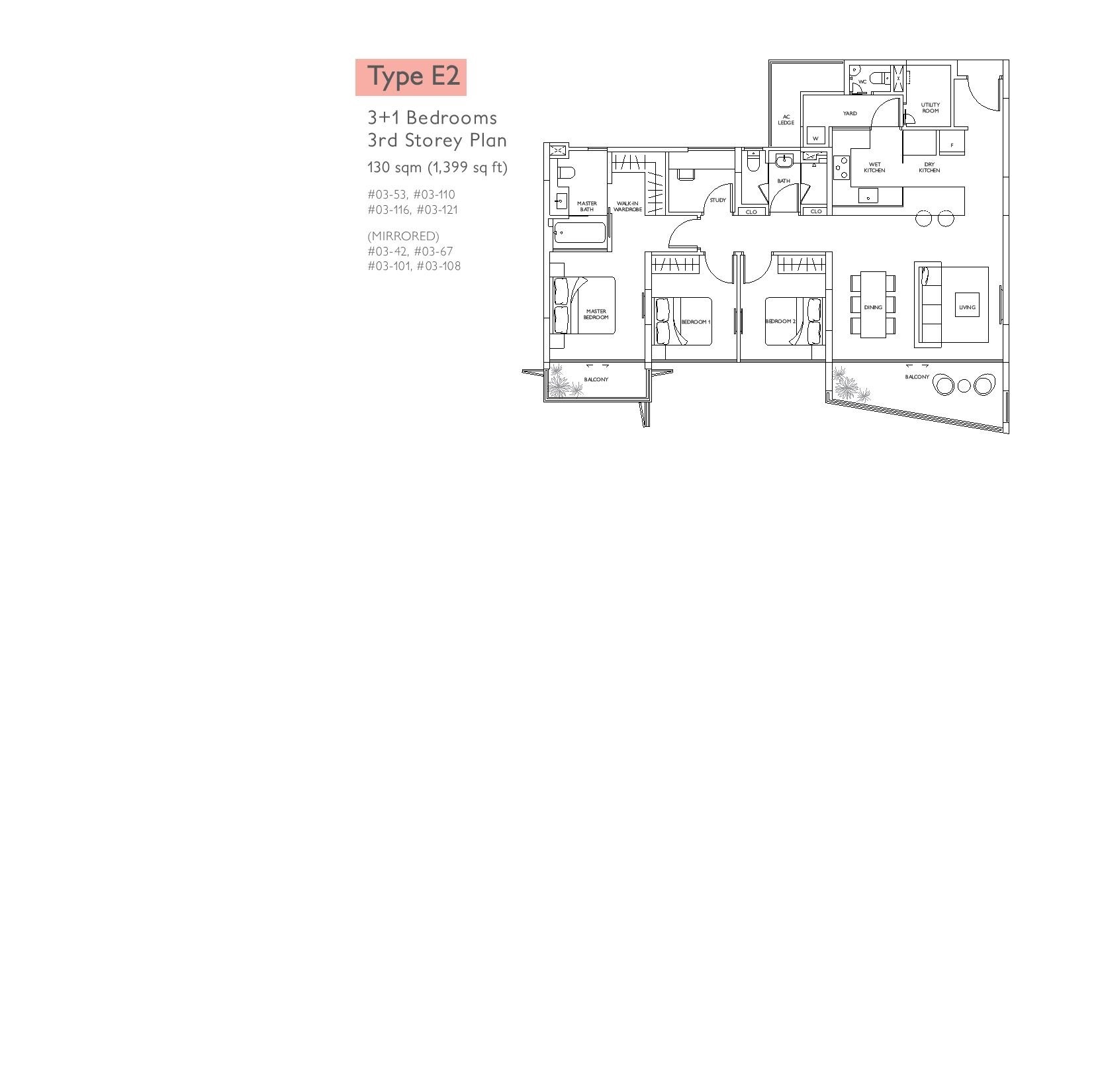 Archipelago 3 Bedroom Type E2 Floor Plans