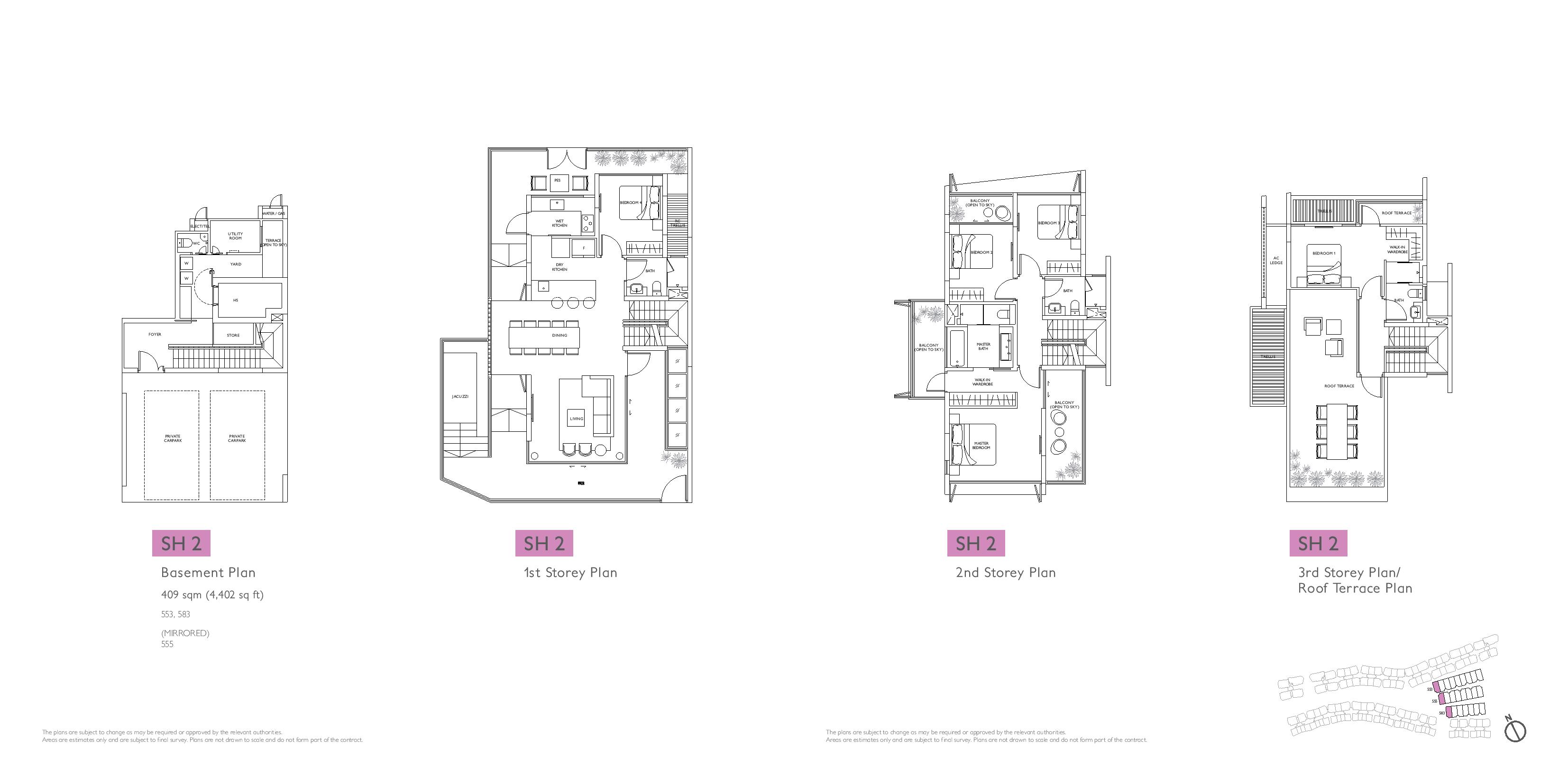 Archipelago 5 Bedroom Strata-Landed House Type SH2 Floor Plans
