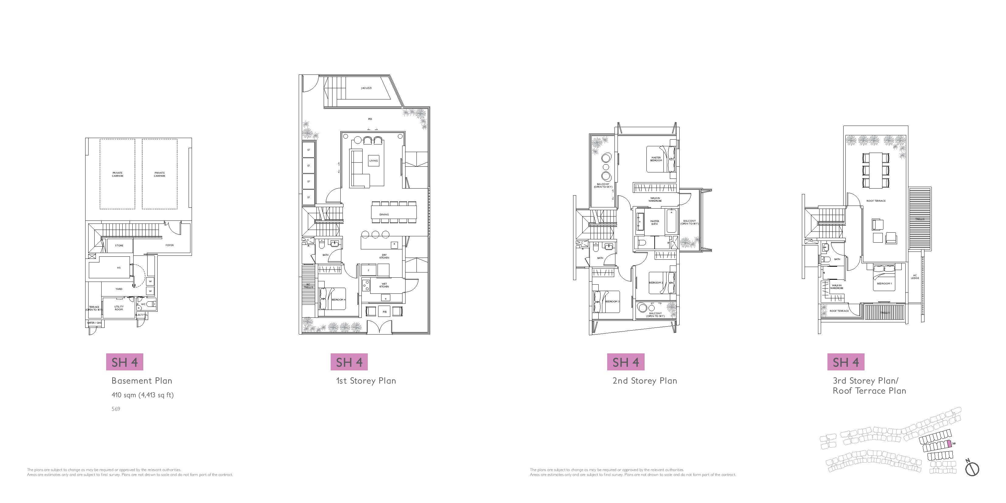 Archipelago 5 Bedroom Strata-Landed House Type SH4 Floor Plans